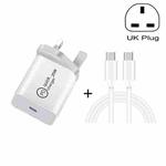 SDC-20W 2 in 1 PD 20W USB-C / Type-C Travel Charger + 3A PD 3.0 USB-C / Type-C to USB-C / Type-C Fast Charge Data Cable Set, Cable Length: 2m, UK Plug