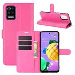 For LG K52 Litchi Texture Horizontal Flip Protective Case with Holder & Card Slots & Wallet(Rose red)