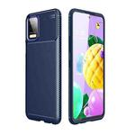 For LG K52 Carbon Fiber Texture Shockproof TPU Case(Blue)