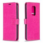 For Motorola MOTO G9 Play Crazy Horse Texture Horizontal Flip Leather Case with Holder & Card Slots & Wallet & Photo Frame(Rose pink)