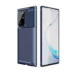 For Samsung Galaxy S21 Ultra 5G Carbon Fiber Texture Shockproof TPU Case(Blue)