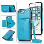 Multi-functional Cross-body Card Bag TPU+PU Back Cover Case with Holder & Card Slot & Wallet For iPhone 6 / 6s(Blue)