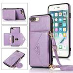 Multi-functional Cross-body Card Bag TPU+PU Back Cover Case with Holder & Card Slot & Wallet For iPhone 6 / 6s(Purple)