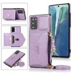 For Samsung Galaxy Note20 Multi-functional Cross-body Card Bag TPU+PU Back Cover Case with Holder & Card Slot & Wallet(Purple)