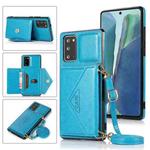 For Samsung Galaxy S20 Multi-functional Cross-body Card Bag TPU+PU Back Cover Case with Holder & Card Slot & Wallet(Blue)