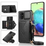 For Samsung Galaxy A71 4G Multi-functional Cross-body Card Bag TPU+PU Back Cover Case with Holder & Card Slot & Wallet(Black)