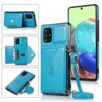 For Samsung Galaxy M11 Multi-functional Cross-body Card Bag TPU+PU Back Cover Case with Holder & Card Slot & Wallet(Blue)