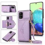 For Samsung Galaxy M11 Multi-functional Cross-body Card Bag TPU+PU Back Cover Case with Holder & Card Slot & Wallet(Purple)