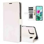 For LG K92 5G R64 Texture Single Horizontal Flip Protective Case with Holder & Card Slots & Wallet& Photo Frame(White)