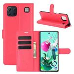 For LG K92 5G Litchi Texture Horizontal Flip Protective Case with Holder & Card Slots & Wallet(Red)