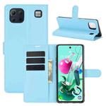 For LG K92 5G Litchi Texture Horizontal Flip Protective Case with Holder & Card Slots & Wallet(Blue)