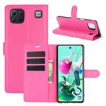 For LG K92 5G Litchi Texture Horizontal Flip Protective Case with Holder & Card Slots & Wallet(Rose red)