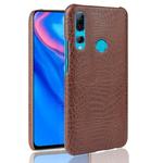 Shockproof Crocodile Texture PC + PU Case For Huawei Y9 prime 2019(Brown)