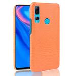 Shockproof Crocodile Texture PC + PU Case For Huawei Y9 prime 2019(Orange)