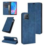 For OPPO A72 / A73 5G Retro-skin Business Magnetic Suction Leather Case with Holder & Card Slots & Wallet(Dark Blue)