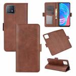 For OPPO A72 / A73 5G Dual-side Magnetic Buckle Horizontal Flip Leather Case with Holder & Card Slots & Wallet(Brown)