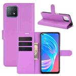 For OPPO A72 / A73 5G Litchi Texture Horizontal Flip Protective Case with Holder & Card Slots & Wallet(Purple)