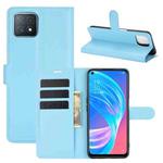 For OPPO A72 / A73 5G Litchi Texture Horizontal Flip Protective Case with Holder & Card Slots & Wallet(Blue)