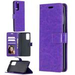 For Samsung Galaxy S20 FE Crazy Horse Texture Horizontal Flip Leather Case with Holder & Card Slots & Wallet & Photo Frame(Purple)