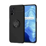 For OPPO Realme 7 Pro  Metal Ring Holder 360 Degree Rotating TPU Case(Black +Black)