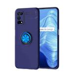 For OPPO Realme 7 Pro  Metal Ring Holder 360 Degree Rotating TPU Case(Blue+Blue)
