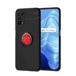 For OPPO Realme 7 Pro  Metal Ring Holder 360 Degree Rotating TPU Case(Black+Red)