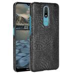 For Nokia 2.4 Shockproof Crocodile Texture PC + PU Case(Black)