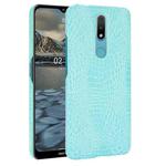 For Nokia 2.4 Shockproof Crocodile Texture PC + PU Case(Light green)