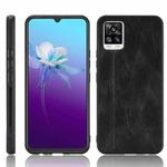 For Vivo V20 Shockproof Sewing Cow Pattern Skin PC + PU + TPU Case(Black)
