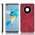 For Huawei Mate 40 Shockproof Sewing Cow Pattern Skin PC + PU + TPU Case(Red)