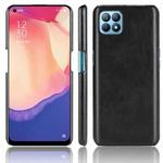 For OPPO Reno4 SE Shockproof Litchi Texture PC + PU Case(Black)