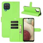 For Samsung Galaxy A12 Litchi Texture Horizontal Flip Protective Case with Holder & Card Slots & Wallet(Green)