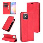 For Huawei nova 8 SE Retro-skin Business Magnetic Suction Leather Case with Holder & Card Slots & Wallet(Red)