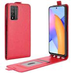 For Huawei Honor 10X Lite R64 Texture Single Vertical Flip Leather Case with Card Slots & Photo Frame(Red)