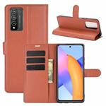 For Huawei Honor 10X Lite Litchi Texture Horizontal Flip Protective Case with Holder & Card Slots & Wallet(Brown)