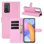 For Huawei Honor 10X Lite Litchi Texture Horizontal Flip Protective Case with Holder & Card Slots & Wallet(Pink)
