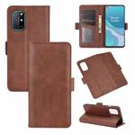 For OnePlus 8T Dual-side Magnetic Buckle Horizontal Flip Leather Case with Holder & Card Slots & Wallet(Brown)