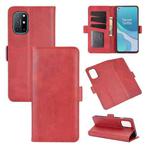 For OnePlus 8T Dual-side Magnetic Buckle Horizontal Flip Leather Case with Holder & Card Slots & Wallet(Red)