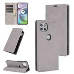 For Motorola Moto G 5G Retro-skin Business Magnetic Suction Leather Case with Holder & Card Slots & Wallet(Grey)