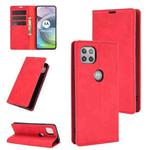 For Motorola Moto G 5G Retro-skin Business Magnetic Suction Leather Case with Holder & Card Slots & Wallet(Red)