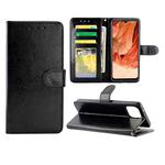 For OPPO F17 / A73 (2020) 4G Crazy Horse Texture Leather Horizontal Flip Protective Case with Holder & Card Slots & Wallet & Photo Frame(Black)