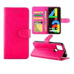 For Google Pixel 4a 5G Crazy Horse Texture Leather Horizontal Flip Protective Case with Holder & Card Slots & Wallet & Photo Frame(Rose Red)