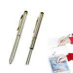 AT-13 Mobile Phone Touch Screen Handwriting Dual-purpose Pen with Black and Red Dual Core(Gold + Silver)