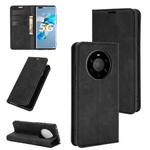 For Huawei Mate 40 Pro+ Retro-skin Business Magnetic Suction Leather Case with Holder & Card Slots & Wallet(Black)