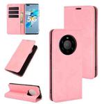 For Huawei Mate 40 Pro+ Retro-skin Business Magnetic Suction Leather Case with Holder & Card Slots & Wallet(Pink)