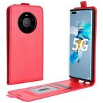 For Huawei Mate 40 Pro+ R64 Texture Single Vertical Flip Leather Protective Case with Card Slots & Photo Frame(Red)