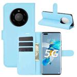 For Huawei Mate 40 Pro+ Litchi Texture Horizontal Flip Protective Case with Holder & Card Slots & Wallet(Blue)