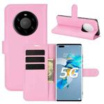 For Huawei Mate 40 Pro+ Litchi Texture Horizontal Flip Protective Case with Holder & Card Slots & Wallet(Pink)