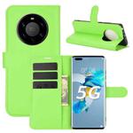 For Huawei Mate 40 Pro+ Litchi Texture Horizontal Flip Protective Case with Holder & Card Slots & Wallet(Green)