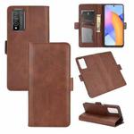 For Huawei Honor 10X Lite Dual-side Magnetic Buckle Horizontal Flip Leather Case with Holder & Card Slots & Wallet(Brown)